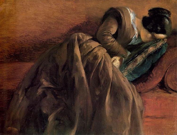 Adolph von Menzel Sister Emily Sleeping oil painting image